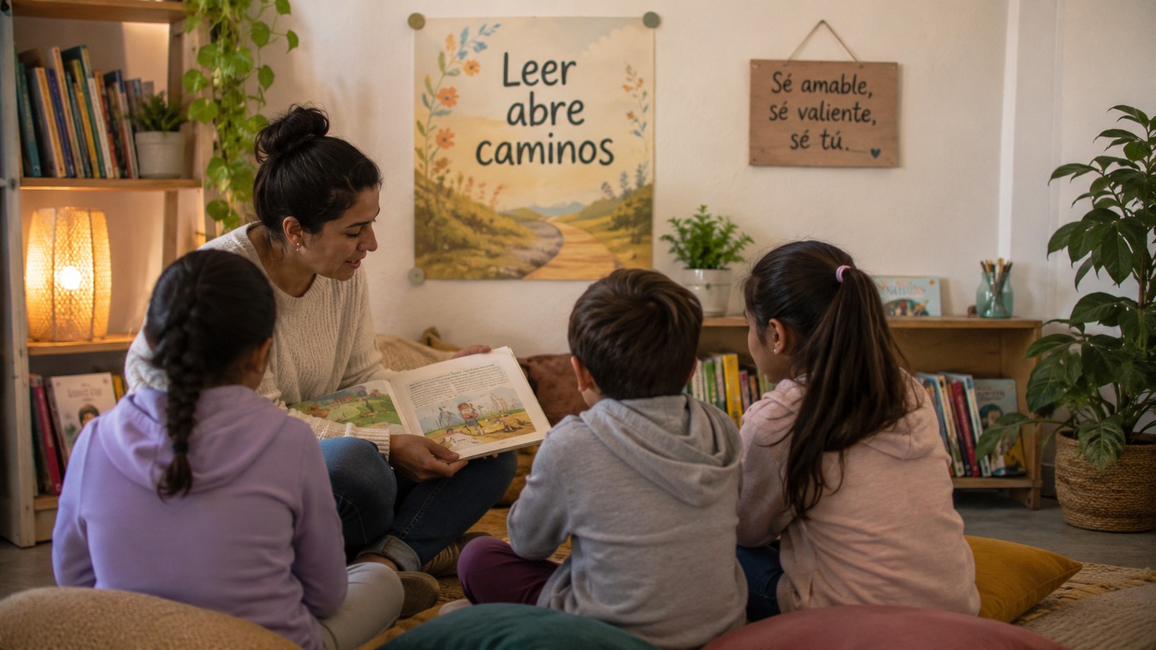 Acompañamiento lector y mentoring sin rostros visibles de menores
